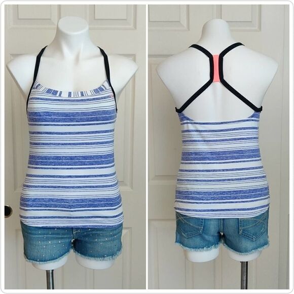 Nike striped halter athletic tank top sz M/10 - Picture 1 of 8